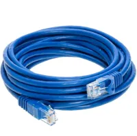 Високошвидкісний мережевий LAN кабель патч корд UTP Cat5e 25 метрів RJ - 45 для підключення до комп'ютера Інтернету, комутаційний ethernet шнур Синій