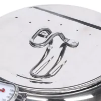 Fryer Pot 2.2L Deep Fryer with Oil Thermometer and Oil Drain Pan Deep Fryer Pan with Stainless Steel Lid for Kitchen
