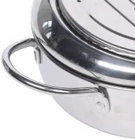 Fryer Pot 2.2L Deep Fryer with Oil Thermometer and Oil Drain Pan Deep Fryer Pan with Stainless Steel Lid for Kitchen