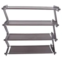 Складна етажерка полиця для зберігання взуття Z-Shared Shoe Rack YH8802-4 на 4 полиці, Побутова стійка органайзер YH-8802 для речей і взуття кавова