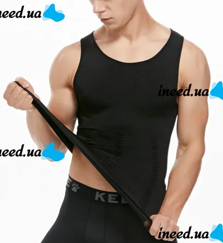 Утягивающая майка для мужчин Slim'n Lift men корректирующее мужское белье Black, Мужская корректирующая майка Слим энд Лифт фо Мэн Черная