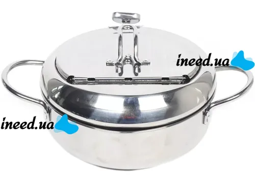 Fryer Pot 2.2L Deep Fryer with Oil Thermometer and Oil Drain Pan Deep Fryer Pan with Stainless Steel Lid for Kitchen