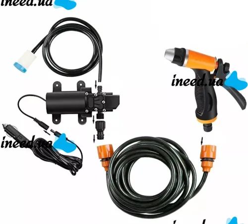 Автомобільна мийка високого тиску Power Wash CW-102 12V 100W Мембранний насос DP-537 5,5 л / хв для кемпінгу і миття машини від прикурювача MA-12