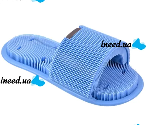 Силіконовий масажний ляпас Massage Slipper Tatboomu для масажу стоп ніг, тапочок 28.5х13.5 см з акупунктурним ефектом з силікону для душу Синій