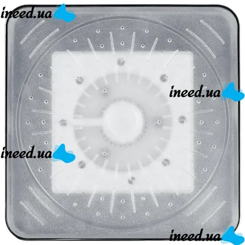 Светодиодная квадратная насадка лейка для верхнего душа Shower head AND XL-902 с LED RGB подсветкой, Душевая насадка-лейка с датчиком температуры