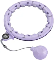 Massage Hoop hula hoop with Weighting Count hula hoops AND868 45cm for Slimming Belly Sides, Ring with Adjustable Length and Counting Purple