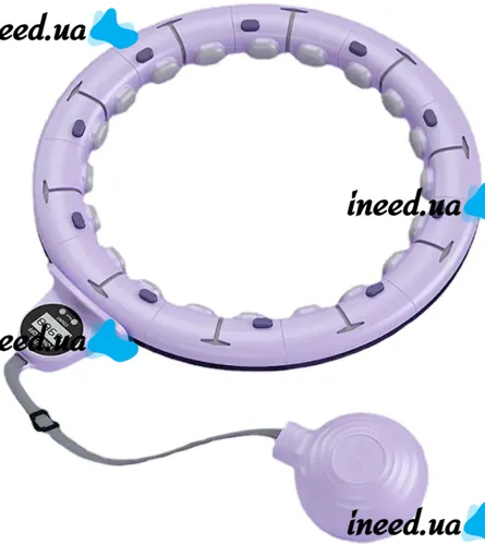 Massage Hoop hula hoop with Weighting Count hula hoops AND868 45cm for Slimming Belly Sides, Ring with Adjustable Length and Counting Purple