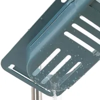 Розсувна Полиця органайзер для раковини Sink rack AD - 1792 для губки і ганчірок, телескопічна поличка сушарка рушники на мийку LY-567 Темно-синя