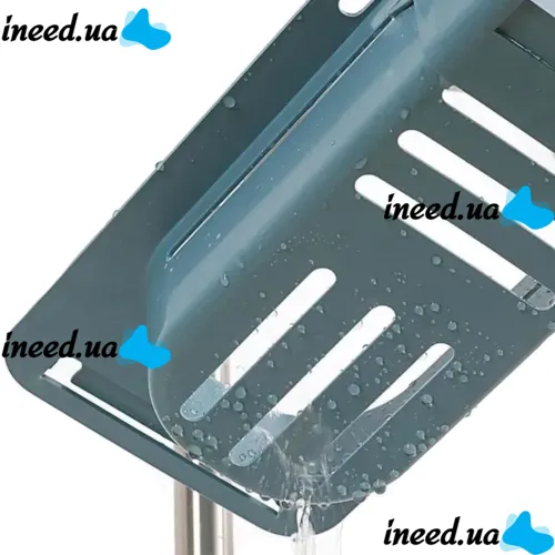 Розсувна Полиця органайзер для раковини Sink rack AD - 1792 для губки і ганчірок, телескопічна поличка сушарка рушники на мийку LY-567 Темно-синя