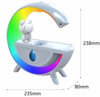 Антигравитационный увлажнитель воздуха ночник с астронавтом RGB T00K8 с подсветкой, Диффузор с космонавтом 350мл с капельным эффектом от USB Белый