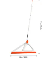 Silicone Mop 2 in 1 Clean the wiper AND-8-10 for Washing Windows, Liquids Scraper Floor and Glass Cleaner with Telescopic Handle 100cm Orange
