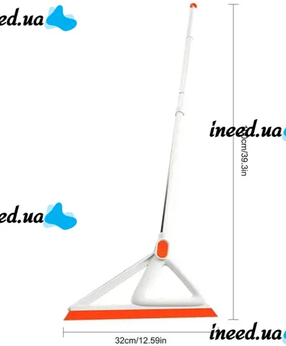 Silicone Mop 2 in 1 Clean the wiper AND-8-10 for Washing Windows, Liquids Scraper Floor and Glass Cleaner with Telescopic Handle 100cm Orange