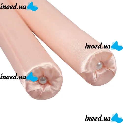 Satin soft Reclaire curlers for self-styling with elastic bands and a hairpin, a soft ribbon for cold curling, a kerlik headband for curls