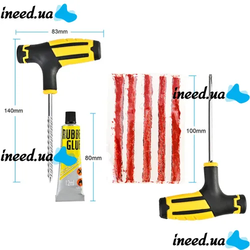 Puncture repair kit for tubeless tires CZK-8008 raw rubber, Puncture Repair Kit, Universal Repair Kit for car tires