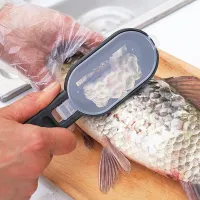 Ніж скребок для чищення луски риби Fish Scales Wiper Cleaning, Ручна рыбочистка з контейнером, ручний прилад для чищення риби з ножем для патрання