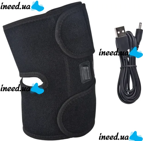 Universal Bandage Knee Warmer ThermaFix TP-02 Heated by USB, Warming Knee and Shoulder Pad 3 Modes 5V Black