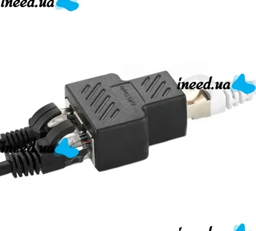 Одноканальний пасивний подвійний перехідник Подовжувач HDMI сигналу-2xRJ45 адаптер Voltronic по UTP кабелю по двом крученим парам до 30м 1080p Чорний