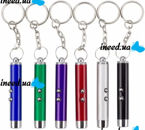 LED Laser Pointer Pathfinder SL-9617 2in1 Red Laser with Battery Keychain, Laser Designator Flashlight 2LED MXKPG-003 7cm with Keychain