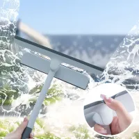 Multifunctional Rotating Brush for Washing windows and Panes 3 in 1 Squegee Window Cleaner 360°, Water Scraper for hard-to-reach places of glass