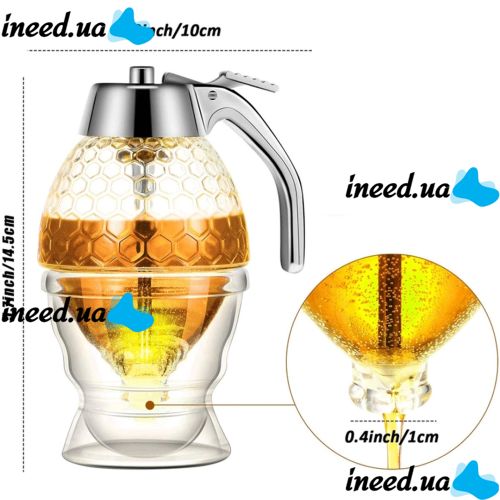 Диспенсер для меда Honey Dispenser ручной дозатор 200 мл, емкость колба для соусов, карамели, варенья, диспенсер-дозатор на подставке 10*15 см