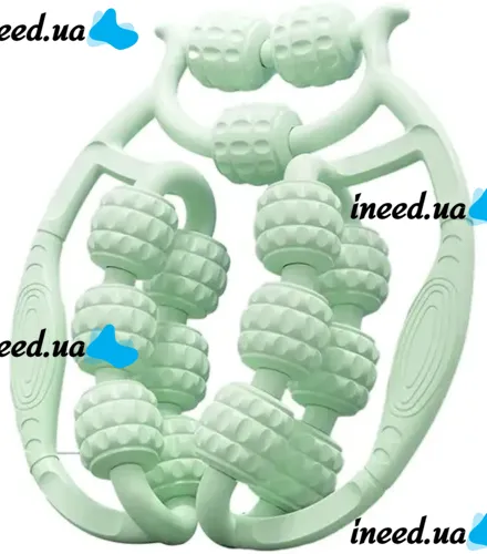 Кольцевой роликовый массажер Spirill massager AND526 для глубокого массажа тканей и мышц для шеи 15 колес, Антицеллюлитный ручной ролик для тела