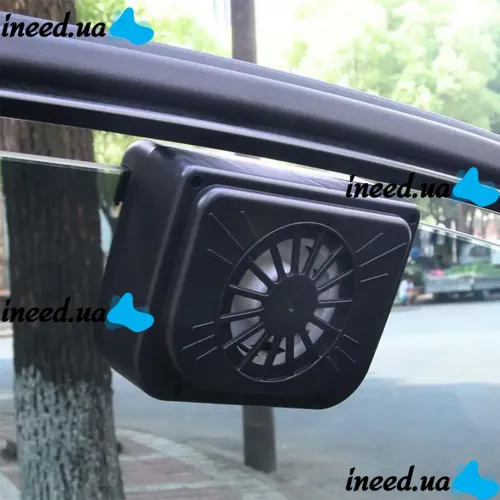 Автомобільний віконний вентилятор Solar Auto Fan на сонячній батареї з гумовою трубкою для кріплення на бічне скло, система охолодження машини