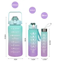Спортивні пляшки для води Bottle AND264 3 в 1 об'ємом 2 літри, 900 мл, 280 мл для спорту, набір пляшок для води, спортивна пляшка для спорту