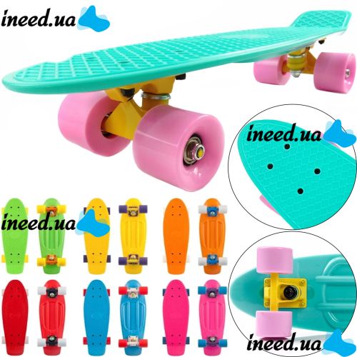 Children's urban Mini Skate Penny Board Penny My Go Fish Skateboards Mint 22", Skateboard MS-0848 with luminous wheels for children and teenagers
