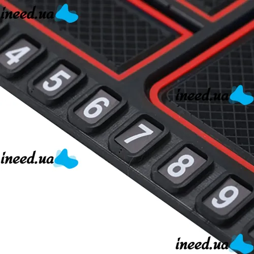 Противоскользящий автомобильный коврик органайзер Scratch mat HA-20 4в1 на приборную панель машины, Держатель подставка для телефона и карт Красный