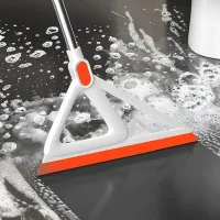 Silicone Mop 2 in 1 Clean the wiper AND-8-10 for Washing Windows, Liquids Scraper Floor and Glass Cleaner with Telescopic Handle 100cm Orange