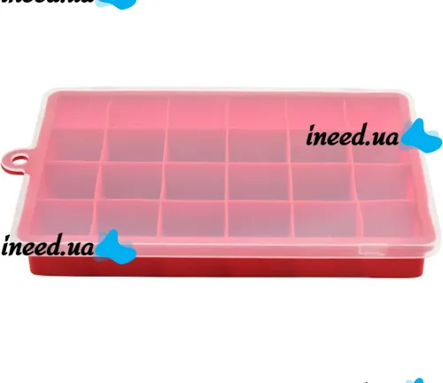 Силіконова багаторазова форма Silicone Ice Cubes Make для заморозки льоду і шоколаду з кришкою на 24 осередки, Лоток піднос для зберігання льоду 24 кубика