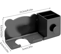 Настенный держатель полка Storage Shelf QJ-996 для фена и штекера с отсеком для хранения ванных принадлежностей, Органайзер в ванную на липучке