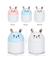 Настільний ультразвуковий зволожувач повітря нічник кролик Humidifier Rabbit ВА-12, портативний USB Арома-дифузор з підсвічуванням, нічник-зволожувач