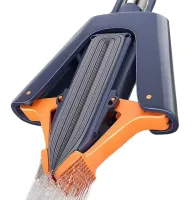 Телескопічна губчаста швабра Joybos With Bucket Z43 з віджимом для вологого прибирання, швабра натирач 129 см з насадкою 28см для миття підлоги сіра