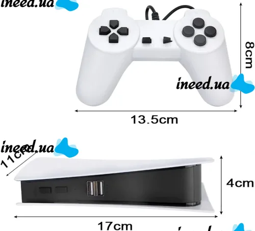 Dendy 8 Bit Game Station PS5 Game Console with Two Joysticks and 620 Built-in GS5 Games, Dendy G155 Children's Retro Console for TV