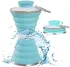 Складная силиконовая бутылка Folding travel water cup 9588 0.5 л Бирюзовая, Спортивная мягкая бутылка чашка для воды