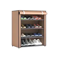 Складна тканинна Полиця шафа для зберігання взуття Shoe Cabinet a-5 90x56x27 см 4 полиці, пилозахищена Полиця органайзер каркасний 5556 HCX 7688