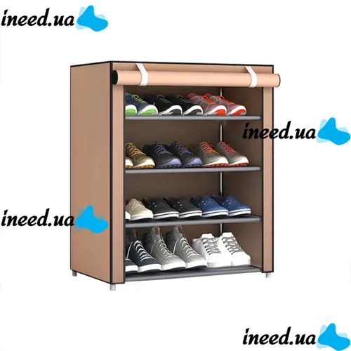 Складна тканинна Полиця шафа для зберігання взуття Shoe Cabinet a-5 90x56x27 см 4 полиці, пилозахищена Полиця органайзер каркасний 5556 HCX 7688
