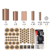 Organizer storage case for batteries and accumulators Battery Master AND584 with tester BT-168 for 93 pcs, Plastic case box with hinged lid
