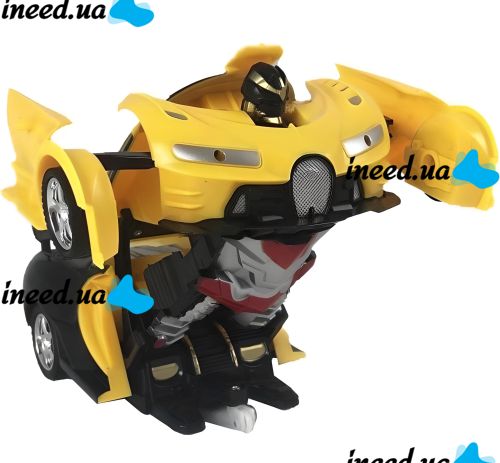 Children's Transformer Bugatti Robot Car 889-19 Radio-controlled Bugatti Robot Car on the Remote Control with Light and Sound for Children Yellow