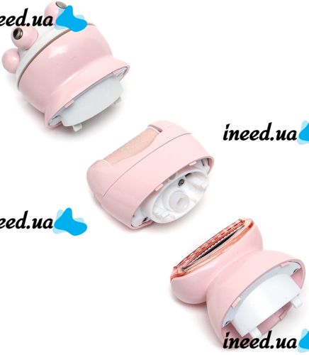 Wireless Epilator VGR V-733 6 in 1 5W Rechargeable Female Depilator with Backlight for Facial and Body Hair Removal with USB Nozzles Pink