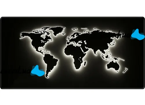 Glowing World Map HP227 80x30 cm computer gaming mat for keyboard and mouse, Mouse Gaming Surface