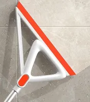 Silicone Mop 2 in 1 Clean the wiper AND-8-10 for Washing Windows, Liquids Scraper Floor and Glass Cleaner with Telescopic Handle 100cm Orange