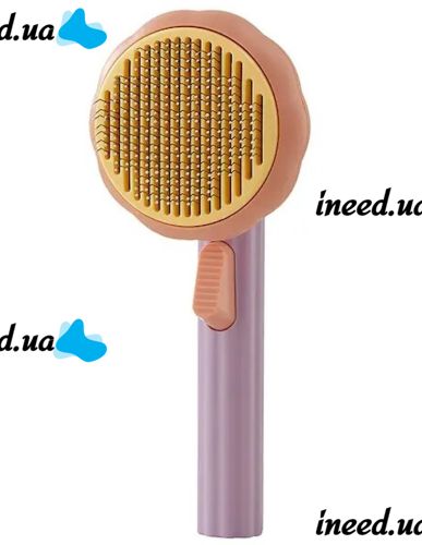 Щітка для вичісування шерсті для тварин Pet Brush pumpkin, Ковтуноріз для чищення підшерстя у собак і котів з кнопкою для грумінгу котів Дешеддер