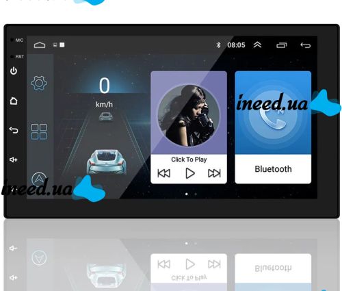 Універсальна автомагнітола MP5 CJ CP606 BT Android 8.0 2G - 16G 2DIN плеєр з USB і SD з короткою базою, автомобільна магнітола програвач в машину