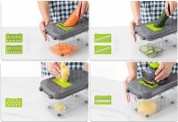 Багатофункціональна овочерізка Veggie slicer MA-8 22 в 1 кухонна терка подрібнювач слайсер для нарізки овочів і фруктів з насадками і контейнером