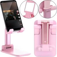Desktop Stand Holder with Mirror Folding desktop phone stand PD-C06 for Tablet Phone, Folding Transformer for Smartphone AND196 Pink
