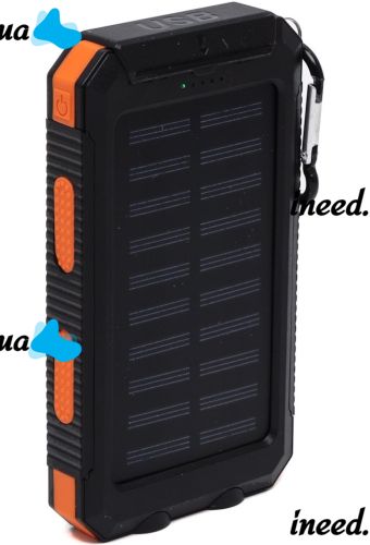 Портативний зарядний пристрій Power Bank Solar Charger QL-268 20000mAh протиударний повербанк з сонячною панеллю подвійний зарядкою USB ліхтариком