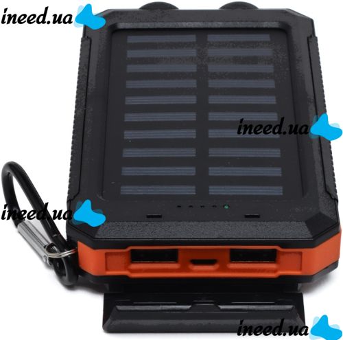 Портативний зарядний пристрій Power Bank Solar Charger QL-268 20000mAh протиударний повербанк з сонячною панеллю подвійний зарядкою USB ліхтариком