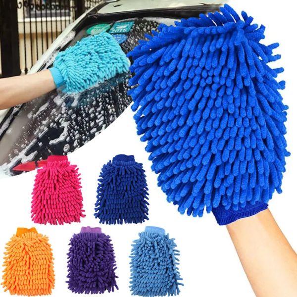 Double-sided glove Microfiber Super Mitt SB-8605 Glove for car washing and dust removal, Universal Microfiber Mitt for car cleaning